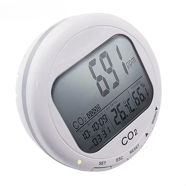 3-in-1 CO2 Carbon Dioxide Sensor Desktop Indoor Air Quality Data logger Humidity RH Monitor (OEM Packaging Available)