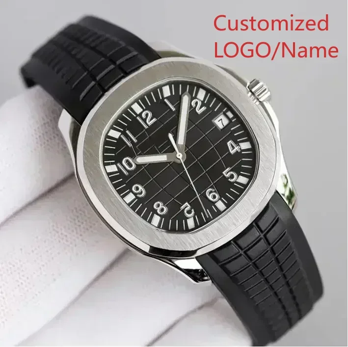 Orologi meccanici automatici da uomo AQUANAUT 5167A Orologi sportivi in acciaio inossidabile relogio Cinturino in caucciù blu nero personalizzato