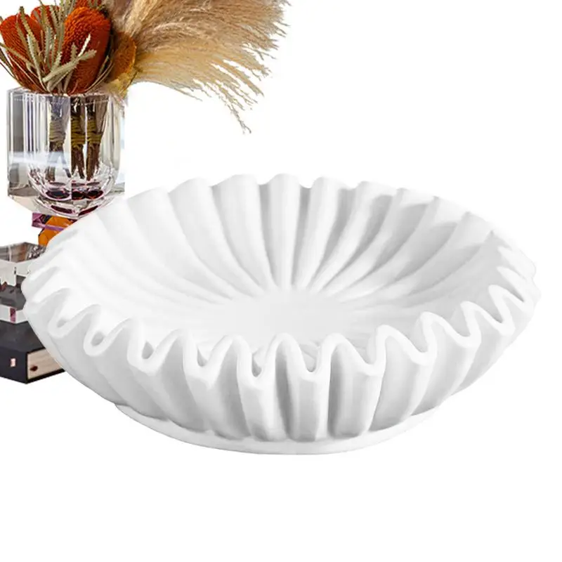 Decorative Ruffle Bowl Serving Bowl For Home And Kitchen Decor Ruffle Bowl For Serving And Home Decor Resin Decoration With