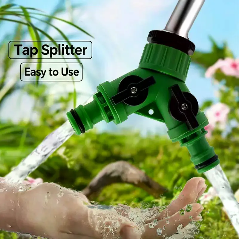 1Pc Y-Shaped Connector Garden Hose Faucet Two-Way Diverter Adapter Practical Household Gadget No Leak Dual Use