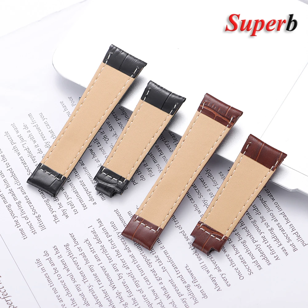 أشرطة ساعات يد لرولكس الغواصة يخت ماستر دايتونا بتوقيت جرينتش جلد العجل حزام رياضي للرجال إكسسوارات ساعات 20 مللي متر