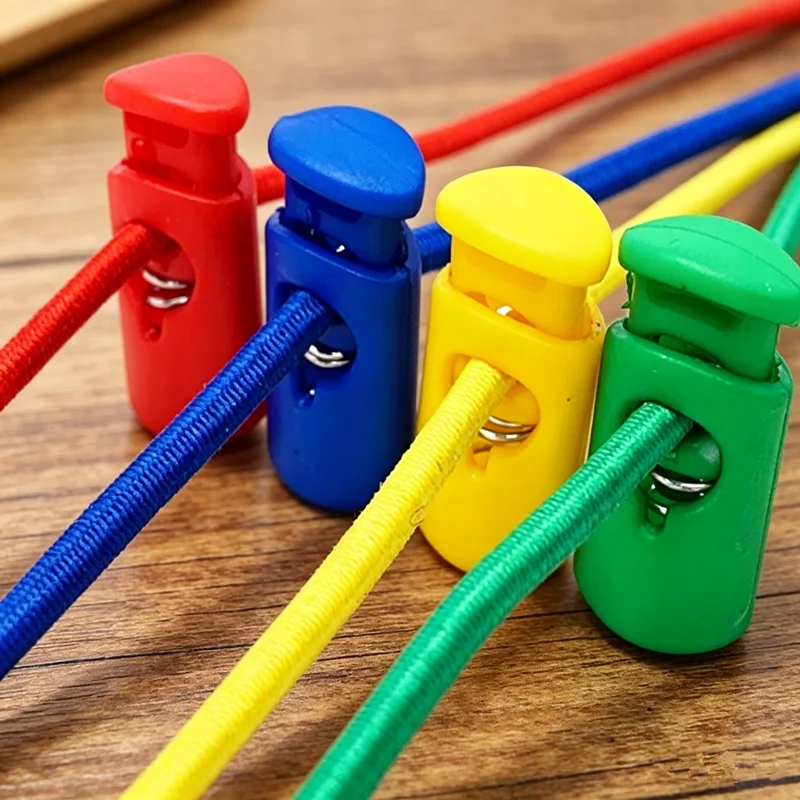 Button single-hole plastic spring buckle tightening buckle adjustable tension buckle rope fixing buckle cord threading buckle