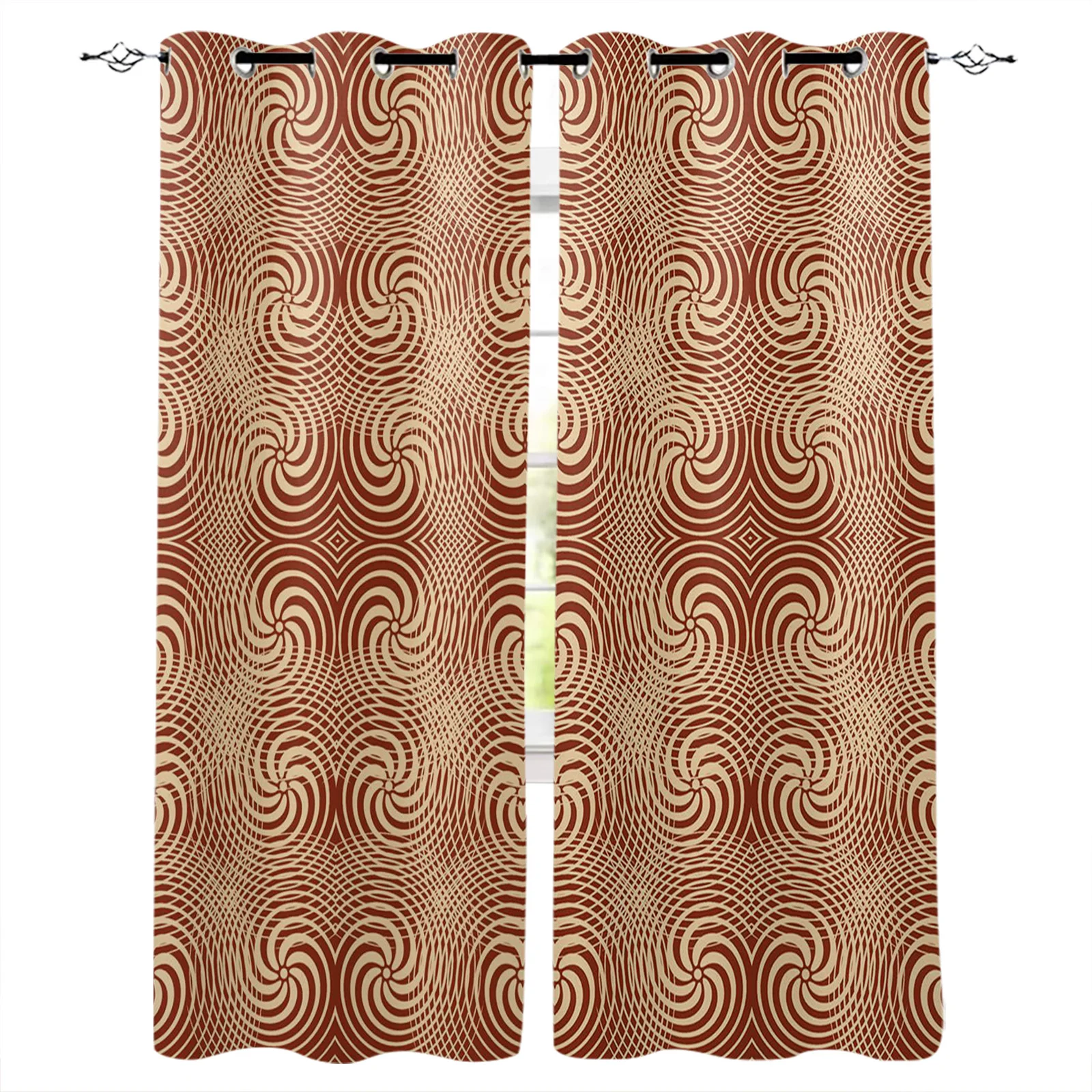 Water Wave Pattern Abstract Embellishment Circle Curtains for Living Room Kids Bedroom Window Curtain Hall Drape Long Cortinas