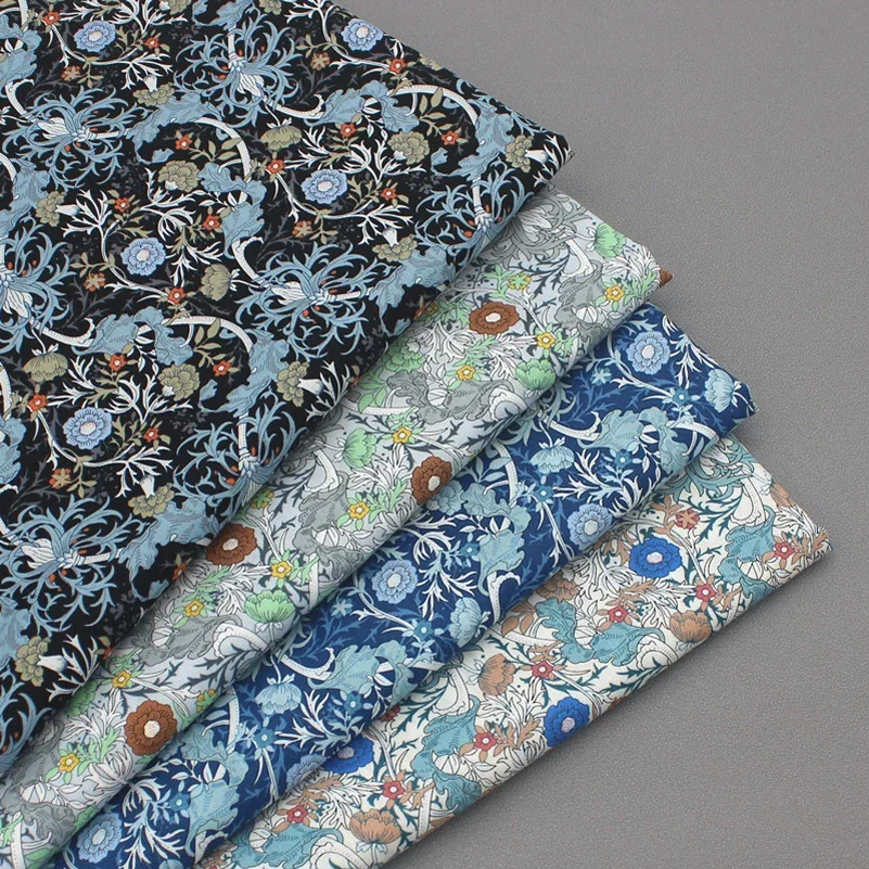 

Beautiful William Morris Fabric Thin Cotton Poplin Classic Pattern for Sewing Dresses Clothes by Half Meter
