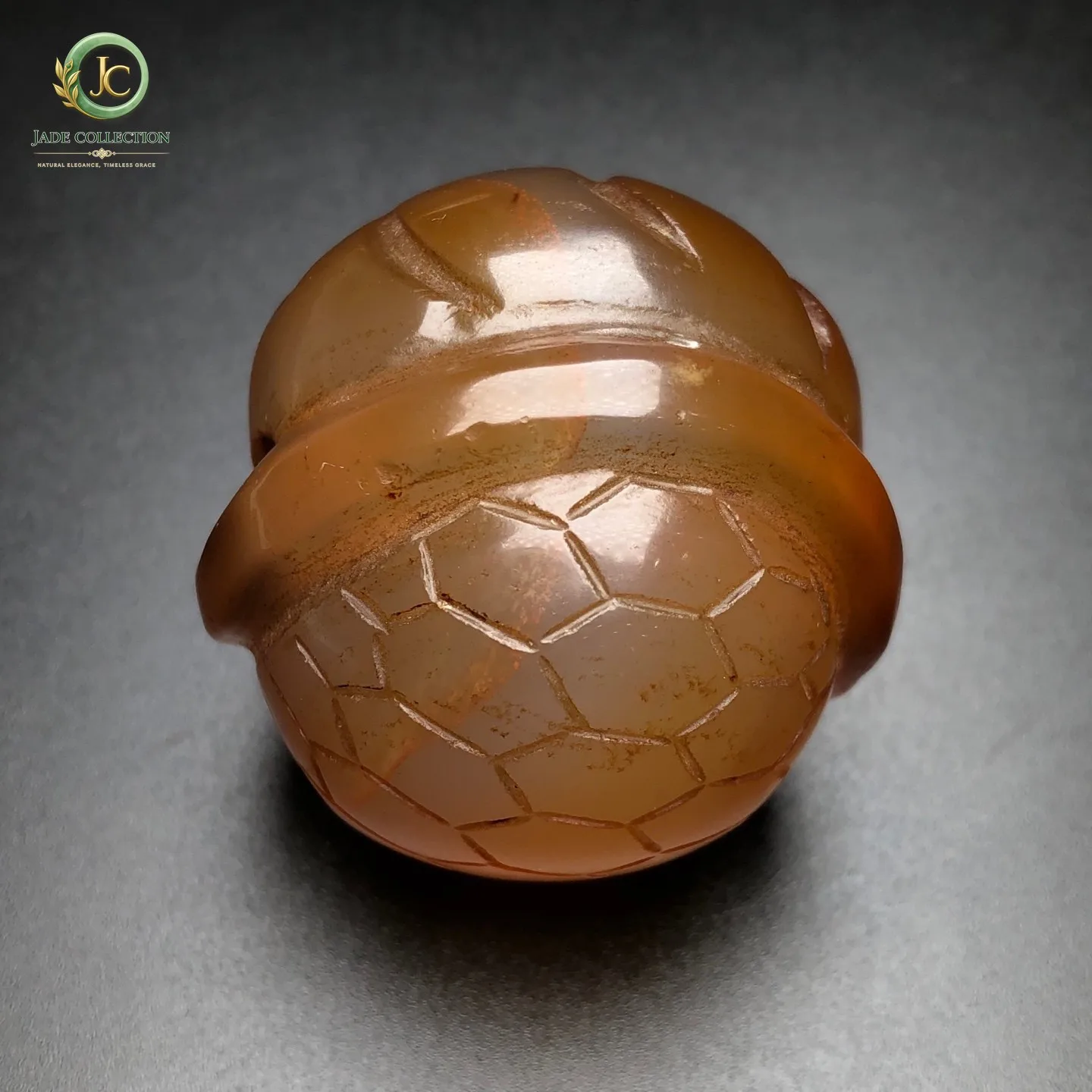 Rare Tibetan Agate Turtle Shell Bead Pendant Wealth&Longevity Lucky Amulet G3685