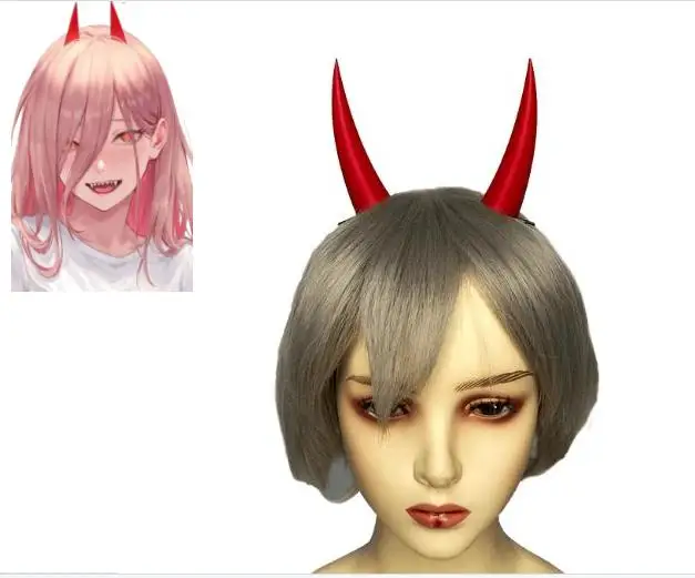 

Anime Chainsaw Man Cosplay Power Demon Red Demon Horn Hair Clips Gifts Model Devil's Horn Hairpin Hallowee