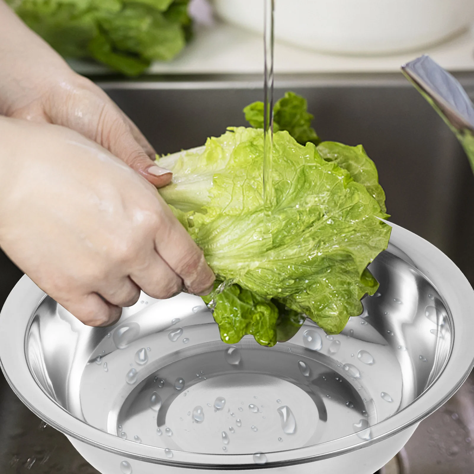 Flour Soup Bowls Laundry Tub Simple Basin Kitchen Gadget Sink Footbath Stainless Steel Rice Food Baby Bowl Utensil