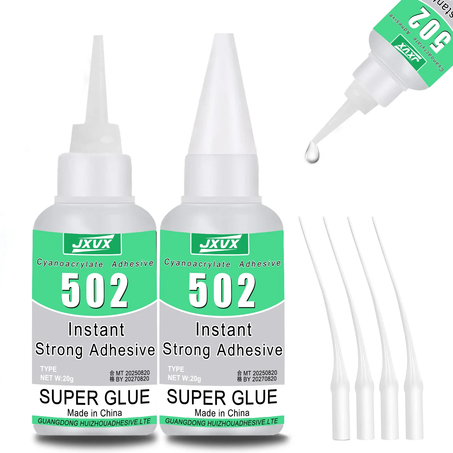 502 Super Strong Adhesive 20g, Cyanoacrylate Quick-drying Adhesive, for Hard Plastics, Crafts, Ceramics, Frame, Leather, Metal, Strong Bonding Liquid Glue Tool, Christmas DIY 15-piece set.