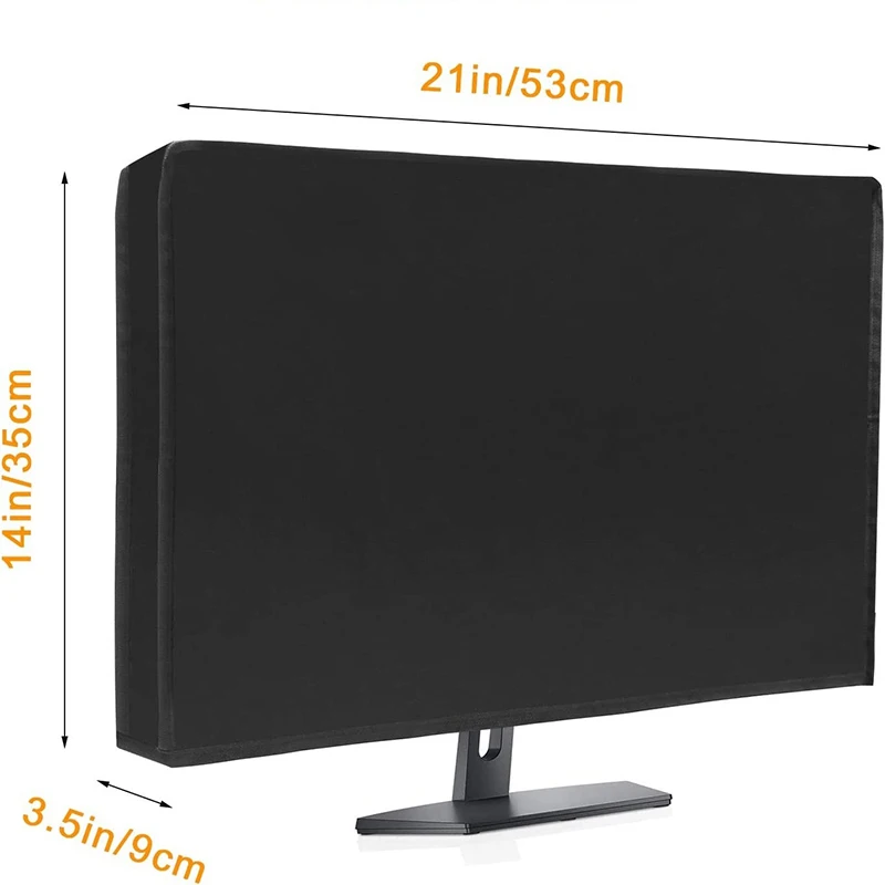 1PC Computer Monitor Dust Cover Black Oxford Cloth Thickened Waterproof Desktop Computer Screen Protector Cover Multi Size