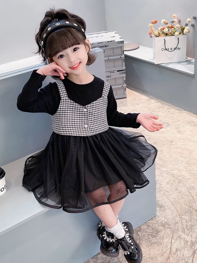 

Girls Plaid Vest Skirt Set Korean Sle Spring New Faion Baby Girls Clothes Cotton 95% Other Material 5% Commute Sle