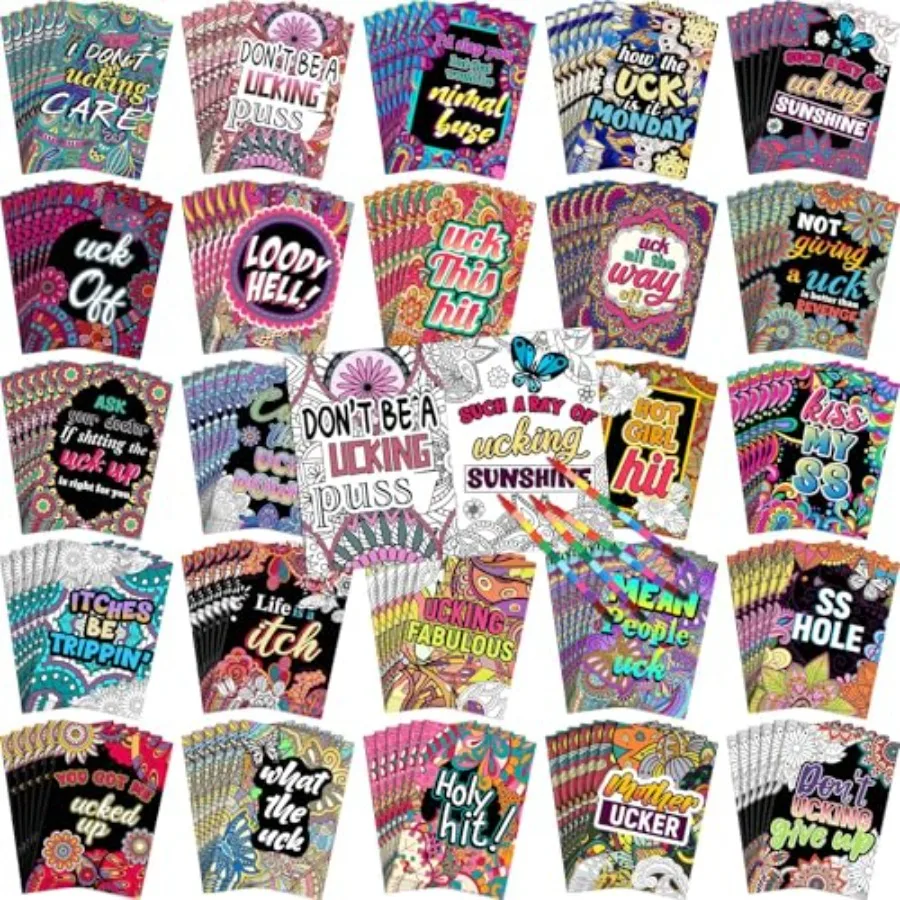 

Pcs Coloring Book Bulk for Adult DIY Art Stress Relief Drawing Book with Patterns, Goodie Bag Filler and Holiday Gifts