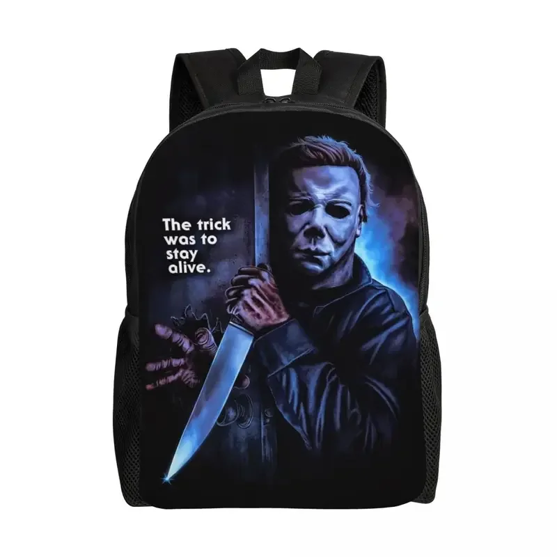 Custom Horror Movie Halloween Michael Myers Backpack Women Men Casual Bookbag for School College Bags