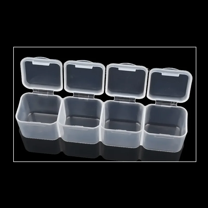 28 Compartment Adjustable Clear Plastic Storage Box For Jewelry Earrings Beads Screws Small Accessories Storage Box