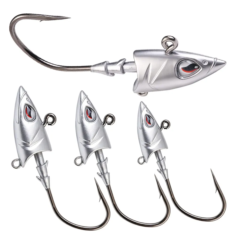 Hochleistungs-Jigkopfhaken 28g 42g 56g Fischkopfbleie Jigs Widerhakenhaken für Gummiköder Salzwasser Süßwasser Angeln
