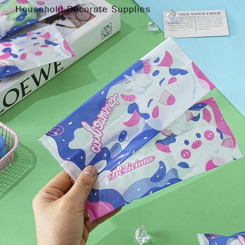 100Pcs Cartoon Pattern Ice Cream Machine-sealed Bag Homemade Popsicle Printing Plastic Bag Handmade Ice Cream Packing Bags