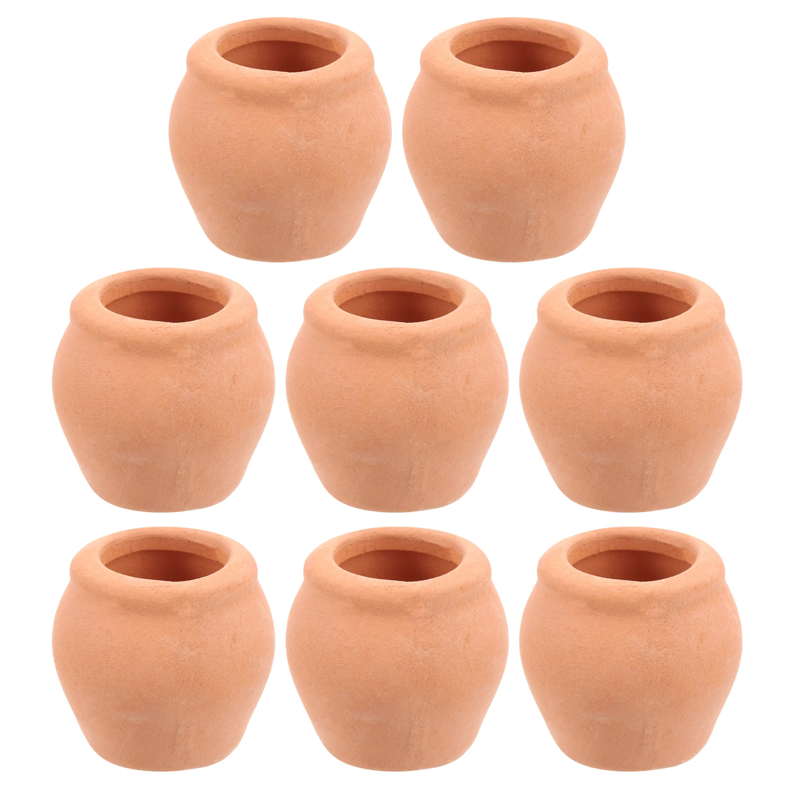 

8 Pcs Mini Thumb Succulent Clay Pot Ceramic Flowerpot Reusable Terracotta Planter Small Dollhouse Container Garden Supplies