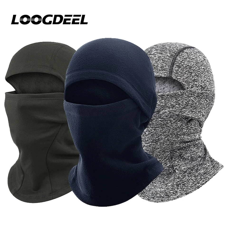 

LOOGDEEL Зимняя мотоциклетная маска, шлем, головной убор, Балаклава с флисом, ветрозащитный чехол для шеи, холодная лыжная маска, зимняя теплая велосипедная маска