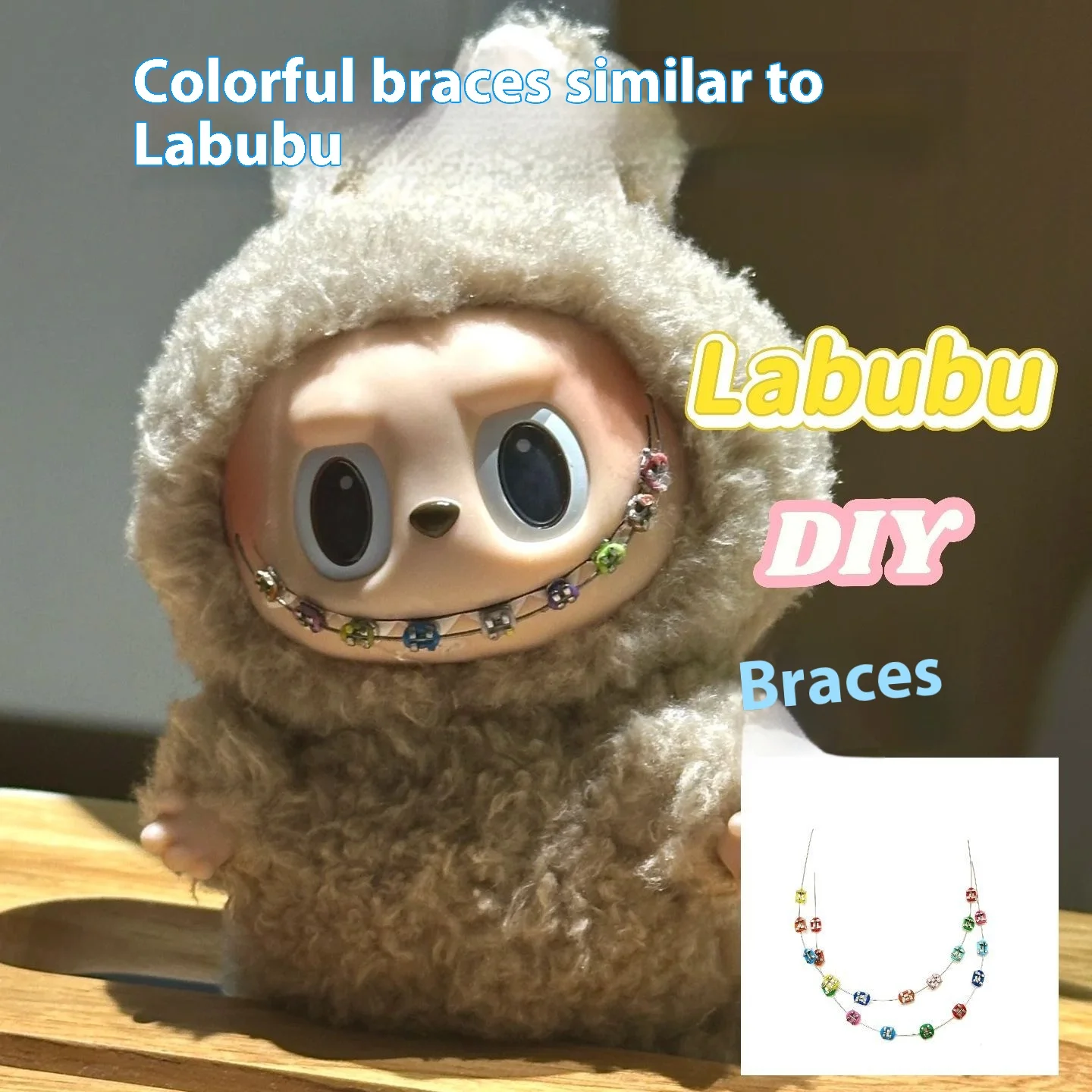 

Diy Colored Braces Decoration Set For 17cm Labubu Plush Toy Fashion Doll Accessories Children'S Toy Gift