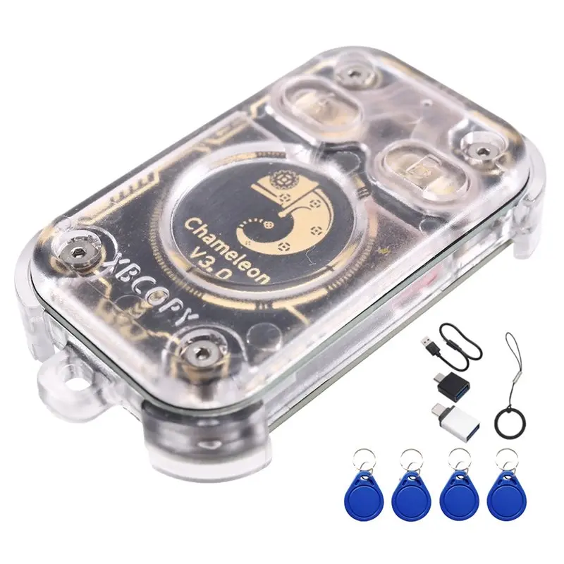 

ABDE-Chameleon V3.0 RFID Smart Chip Emulator Reader ID IC Smart Card 125Khz 13.56Mhz Duplicator Tag Copyer+ 4XUID Keychain