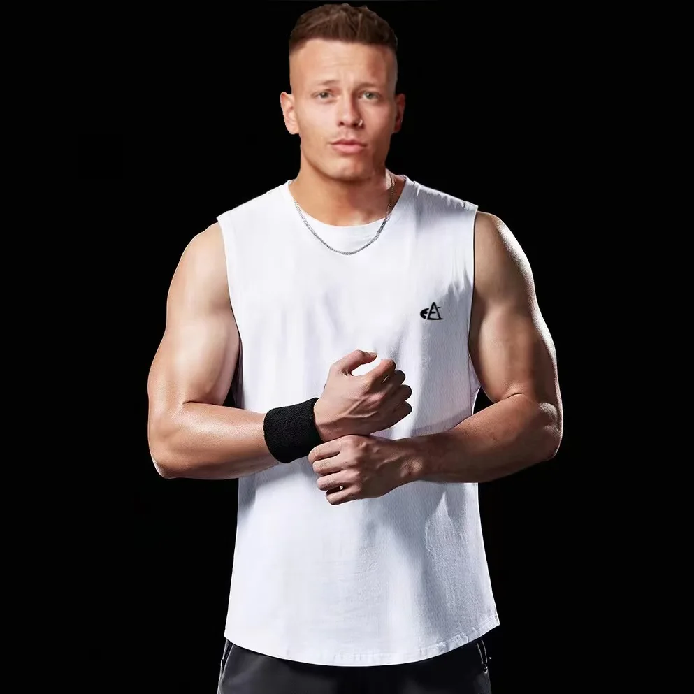 Simple Solid Color 3D Print Men's Tank Top Fashion Breathable Quick Dry Sleeveless Shirt Summer Run Fitness Vest Gym T-shirt Man