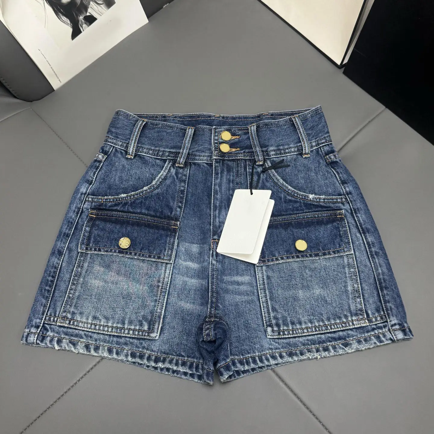 

25 Summer Workwear Blue Denim Shorts Design Sense Summer High Waist Slimming Women's Casual Versatile Hot