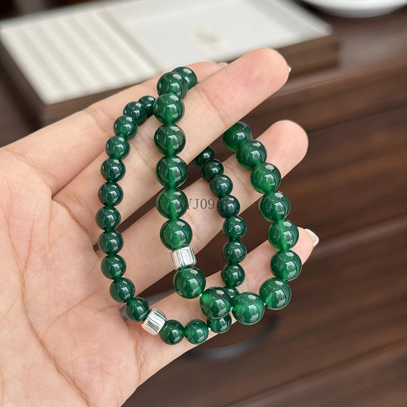 جديد الصينية تبييض مزاجه العقيق الأخضر الفضة الاسترليني سوار ضوء فاخر رائعة المتخصصة سوار على الطراز الوطني