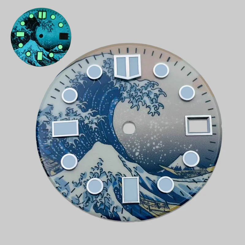 

NH35 Dial 28.5mm S Logo Mechanical Watch Dial Full Luminous Surfing Style Watch Accessory