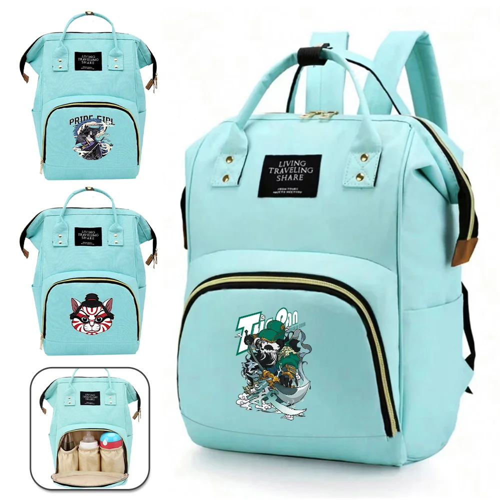 

Mommy Bag with Compartments Outdoor Travel Multi-Function Diapers Stuff Storage Bags Samurai Series Mom Backpack New Green