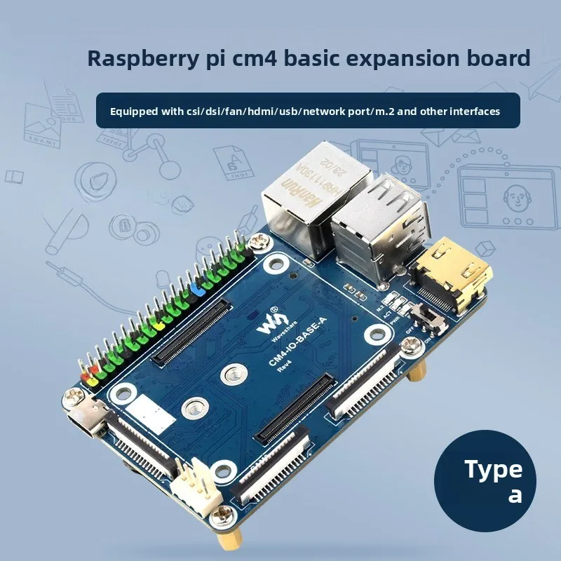 

Full-Series CM4 Compatible Raspberry Pi Mini Compute Module Basic Expansion Board Compact Design Core Base Plate