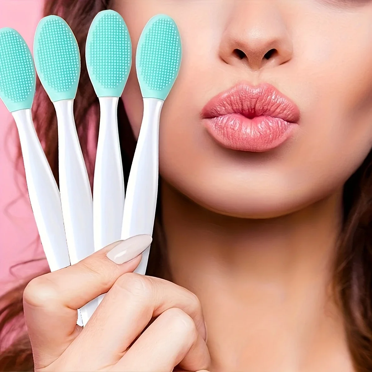 1PC/4PCS Beauty Skin Care Wash Face Silicone Brush Exfoliating Nose Clean Blackhead Removal Brushes Tools With Replacement Head