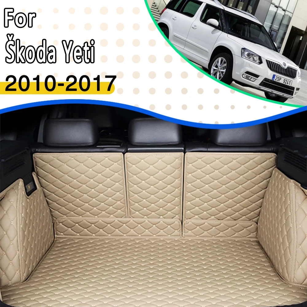 

Автомобильные коврики для Skoda Yeti 5L 2010 ~ 2017, водонепроницаемые защитные коврики для заднего багажника, аксессуары для автомобилей, дропшиппинг