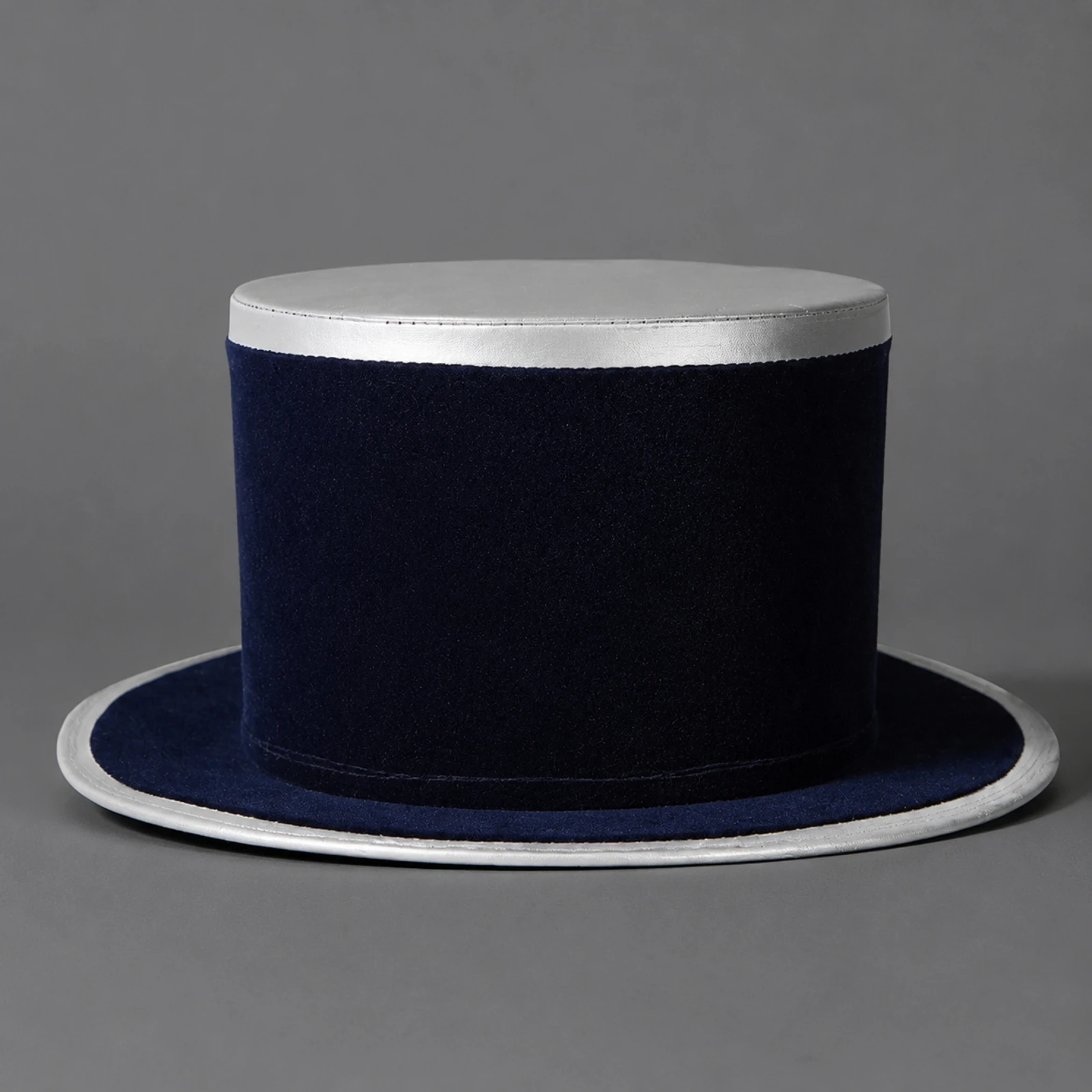 Navy Blue Top Hat with Contrasting Trim Structured Top Hat with Inner Headband Comfortable Sophisticated for Magicians