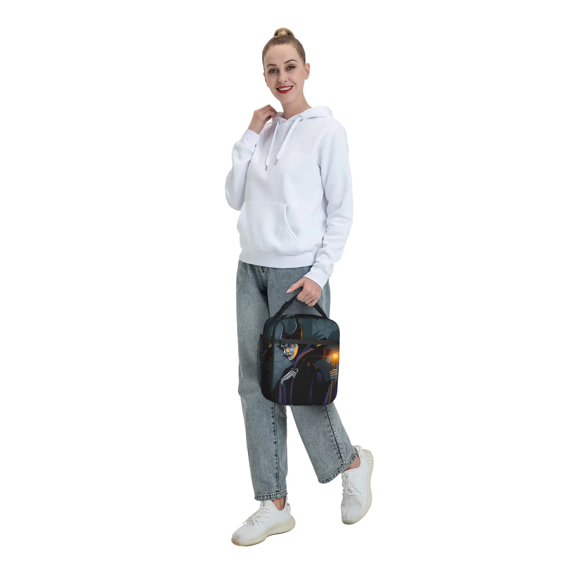 Maleficent Lunchtasche für Damen, Grafikdesign-Lunchbox, lässige Büro-Kühltasche, tragbare, wasserdichte Tragetasche für Lebensmittel – Detail 7