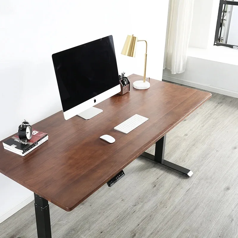 Walnut Electric Lifting Office Computer Desk