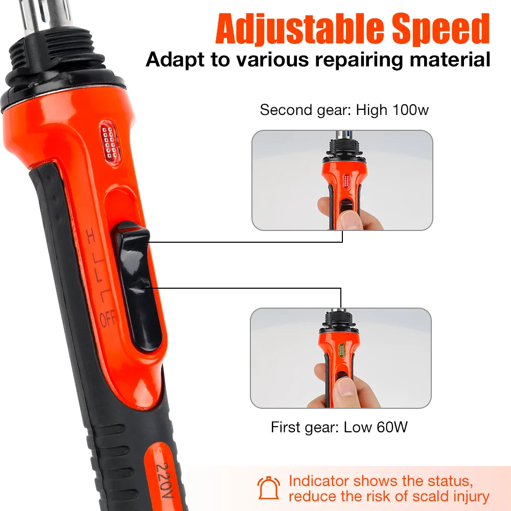 50W/100W Car Bumper Repair Soldering Iron, Adjustable Temperature Welding Rework Station, Soldering Iron Tip Repair Ironing Tool