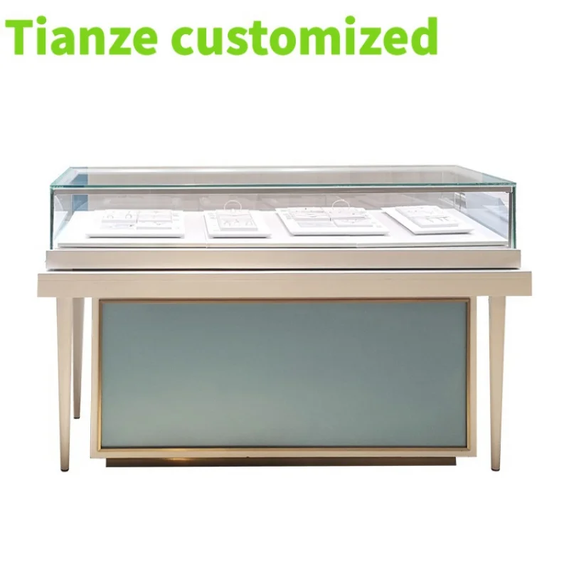 

Customized-High end modern jewelry/watch display cabinet design counter glass showcase