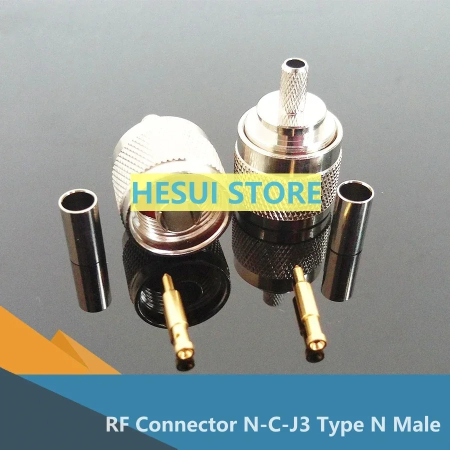 1/3/5pcs High-quality all-copper RF connector N-C-J3 N-type male 50-3 crimping antenna connector suitable for RG58
