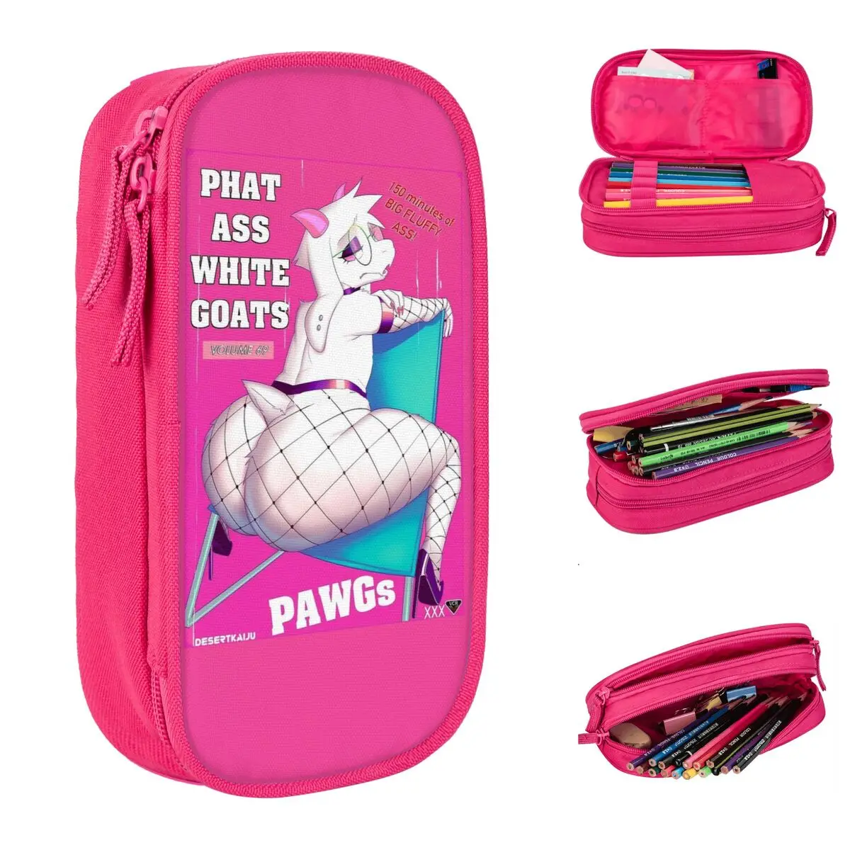 Deltarune RALSEI PAWGS VHS مقلمة صندوق أقلام لطيف أكياس أقلام رصاص للطلاب سعة كبيرة اللوازم المدرسية مقلمة مستحضرات التجميل #1