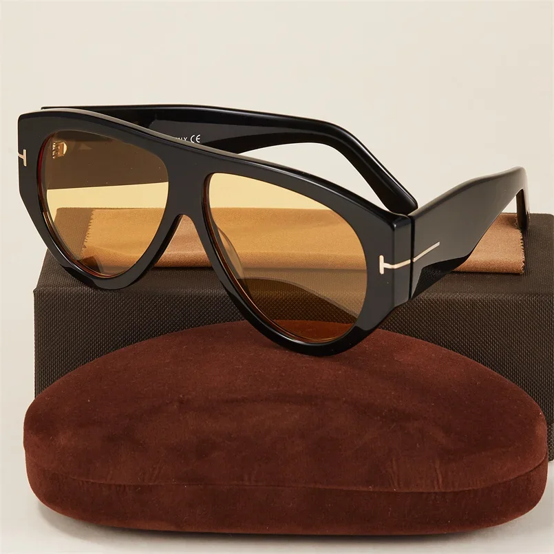 نظارات شمسية كلاسيكية بإطار كبير من الأسيتات، نظارات شمسية كلاسيكية بتصميم علامة تجارية أنيقة، نظارات شمسية نسائية كبيرة الحجم UV400