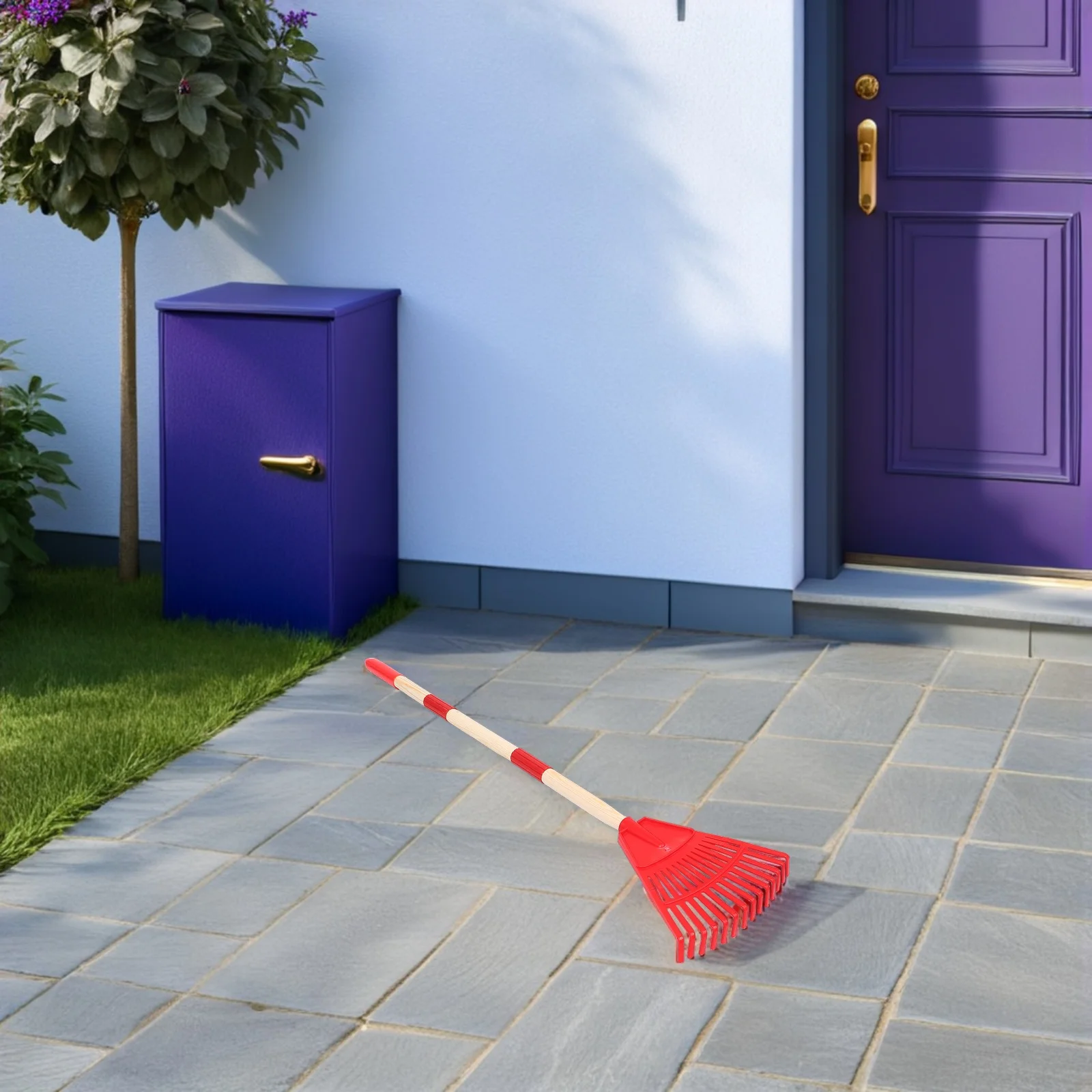 أداة على شكل مروحة بلاستيكية خفيفة الوزن قابلة للفصل على شكل أوراق الحديقة للأطفال، مجموعة أوراق تنظيف ساحة العشب، لعب رملية لحمام السباحة #1