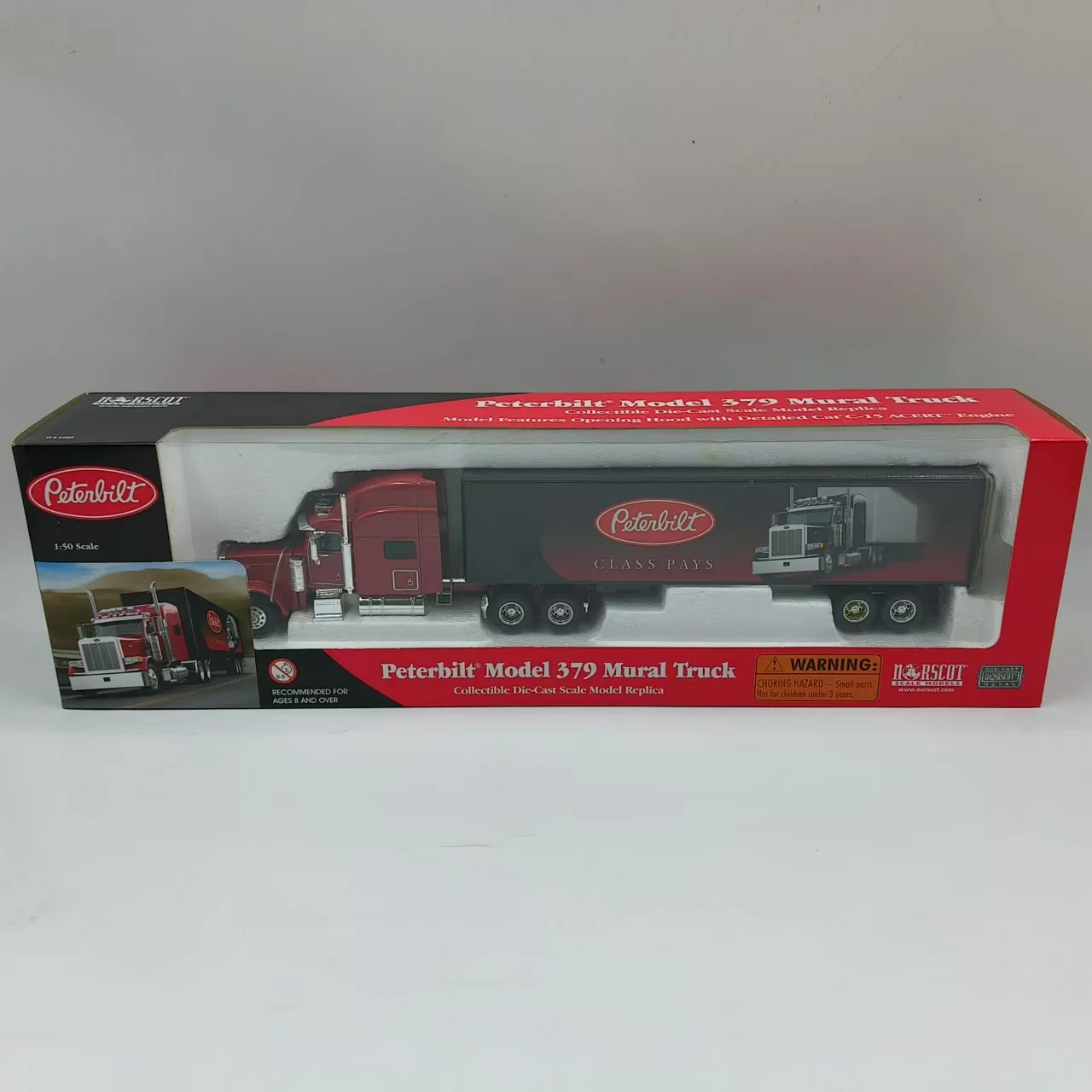 1/50 Peter bilt 379 Mural Alloy Container Truck Semi Trailer Model Car Delicacy Miniature Static Collectible Toy Holiday Gift