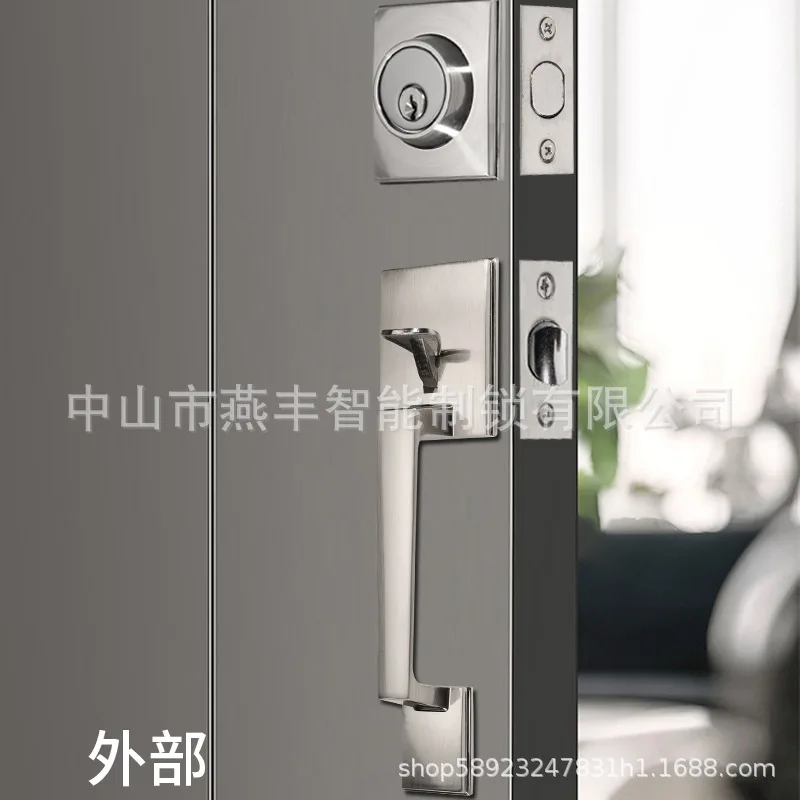 Large American Style Door Handle Lock for Residential Entry Doors Double Door Heavy Duty Exterior Door Lock for Home Use
