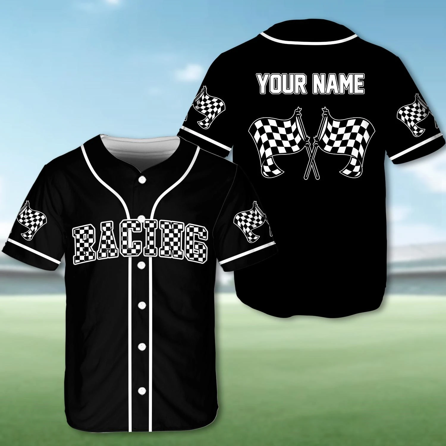 

New Racing Club Baseball Jersey Custom Printed Name Number Button Down Shirt For Speedway Competition And Car Lovers Clothing