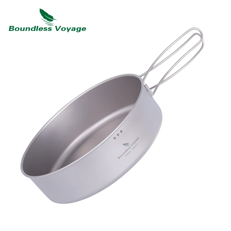 Boundless Voyage Camping Pot Pan Set Titanium Steamer Stockpot Fry Pan Outdoor Cooking Kit Soup Pot Ultralight Portable Cookware