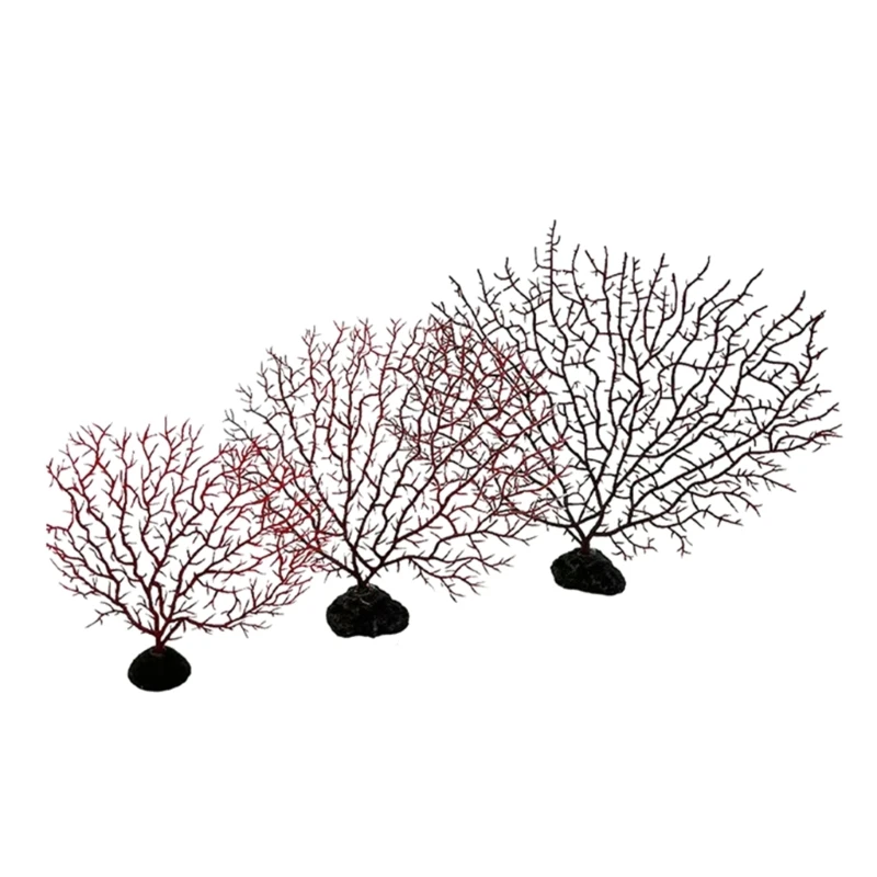 Artificial Coral Branch Décor Faux Coral Reef Décor Aquariums Ornament Fish Tanks Landscape Sea Fan Coral Decorations Y5GB