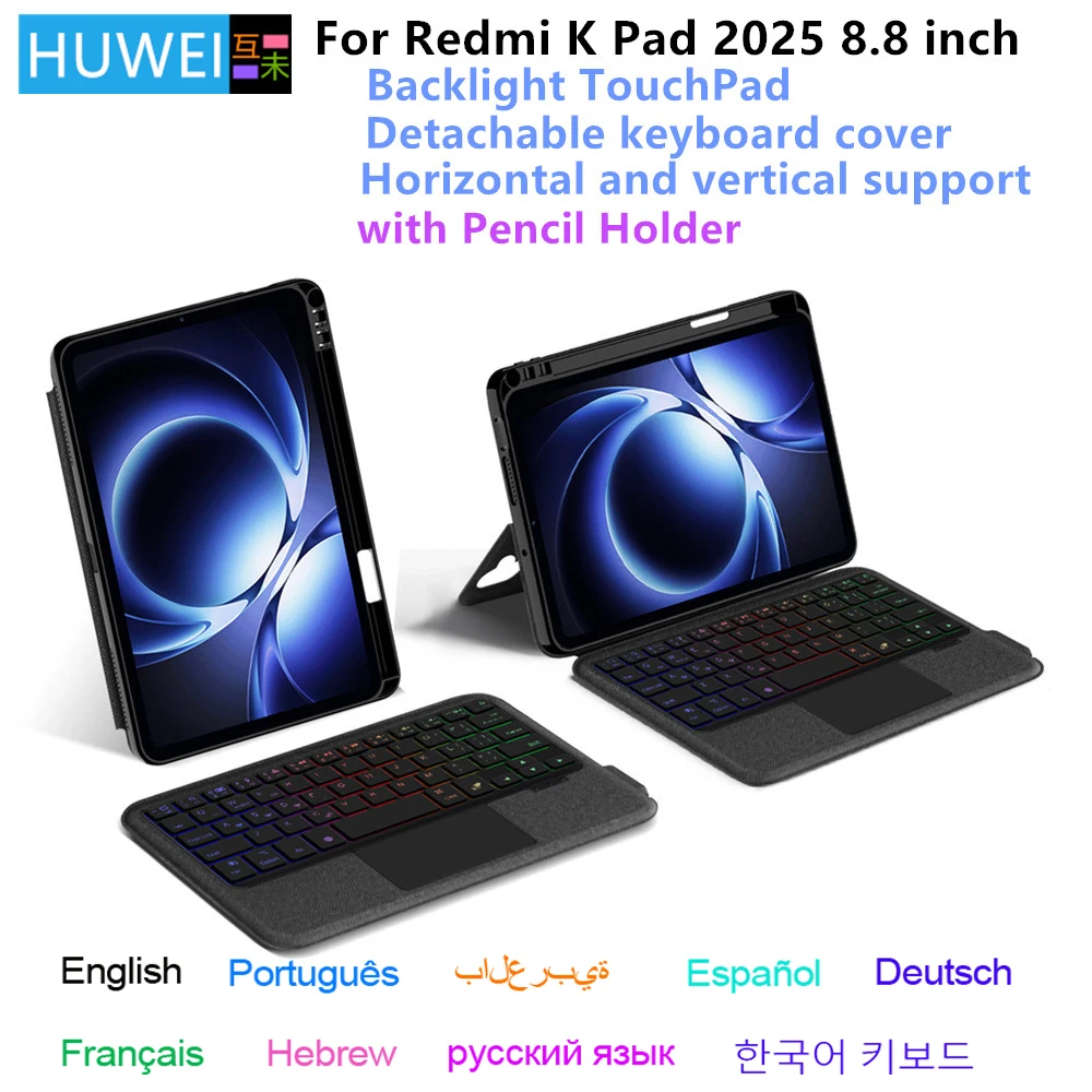 

Detachable Magic Keyboard Case For Xiaomi Redmi K Pad 8.8 inch 2025 Tablet Redmi K Pad Red Mi K Pad 8.8'' Pencil Holder Cover