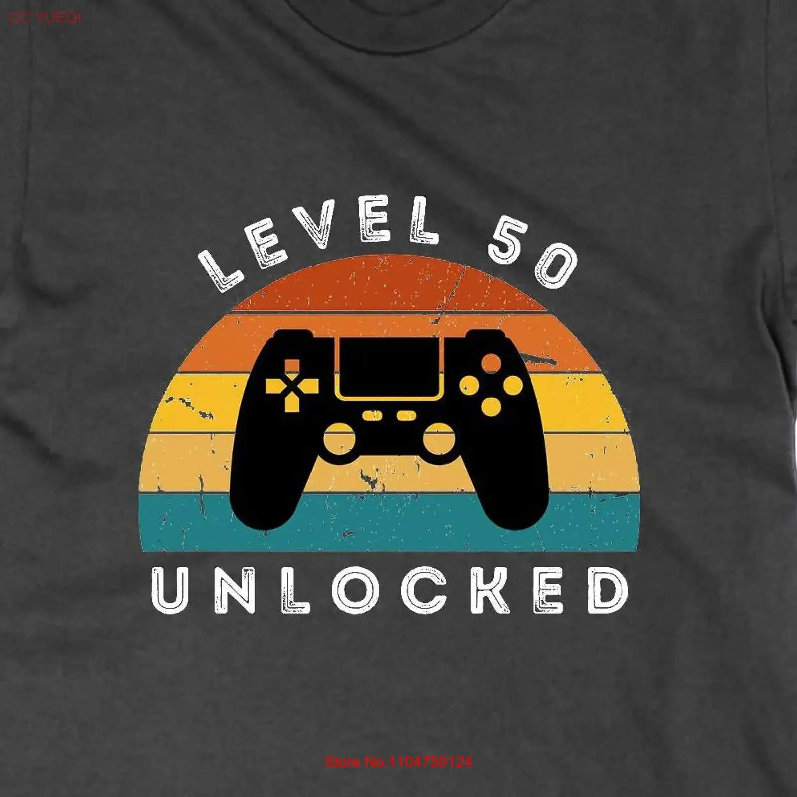 Level 50 Unlocked T Shirt funny birthday gamer dad top gift for gaming father vintage Washed Top For Everyday Wear Comfortable