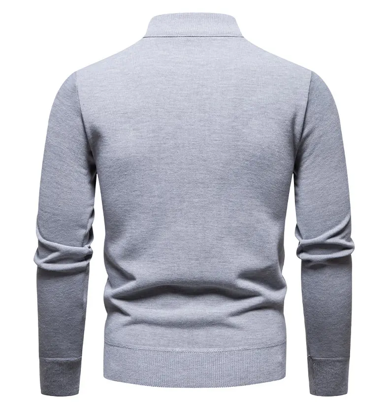 Herren-Fleece-Pullover mit halbem Reißverschluss und Stehkragen für Herbst und Winter, lässiges Jugendtrend-Strickoberteil, bequeme, vielseitige Kleidung – Detail 12