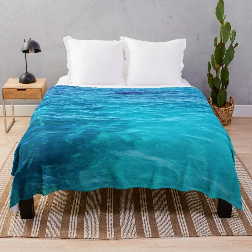 

Calm Turquoise Ocean Throw Blanket Picnic Flannels Bed covers For Baby Blankets