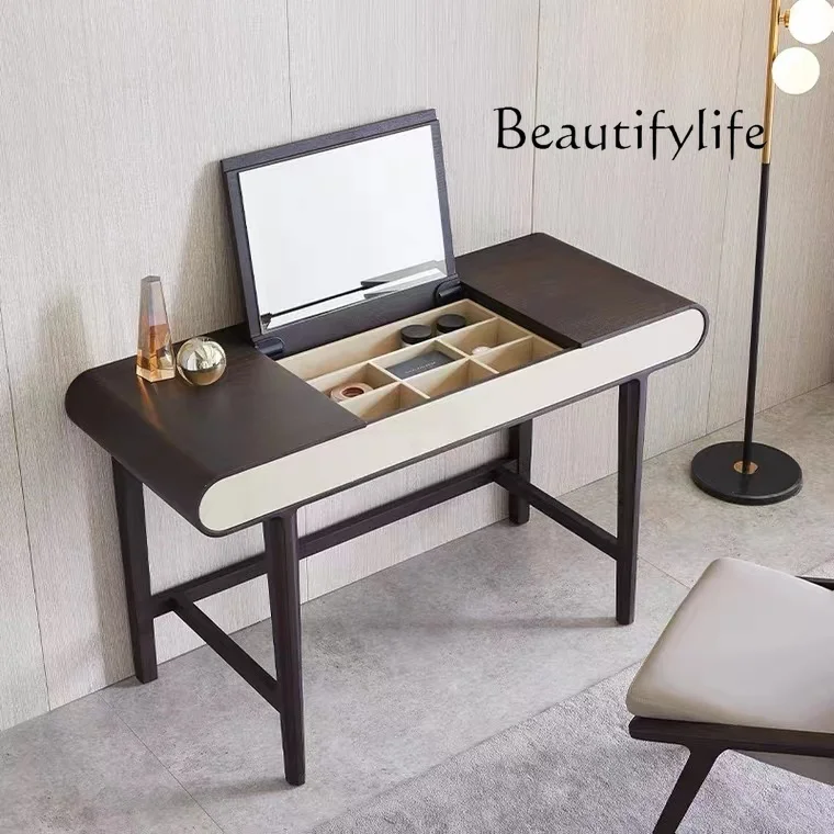 Italian Minimalist Dressing Table Smoky Flip High-End Makeup Table Desk Integrated